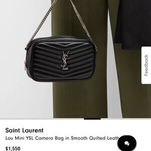 Saint Laurent Black Quilted Leather Bag